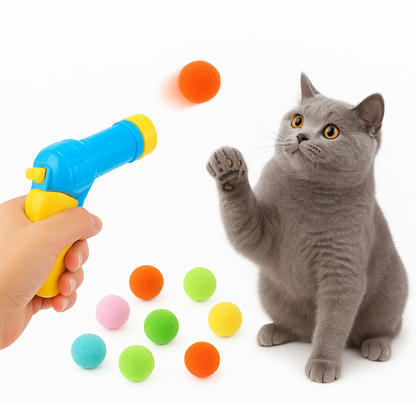 Interactive Cat Toy - Plush Ball Launcher for Indoor Play