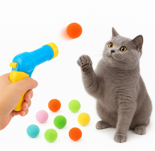 Interactive Cat Toy - Plush Ball Launcher for Indoor Play