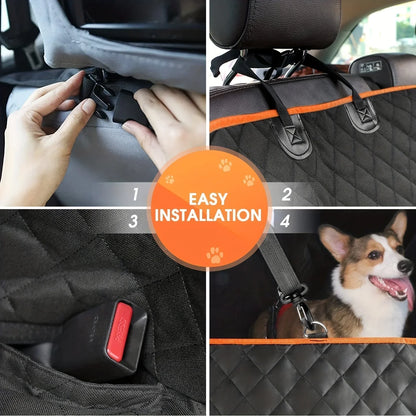 Dog Car Seat Cover - Waterproof Backseat Cushion for Pets