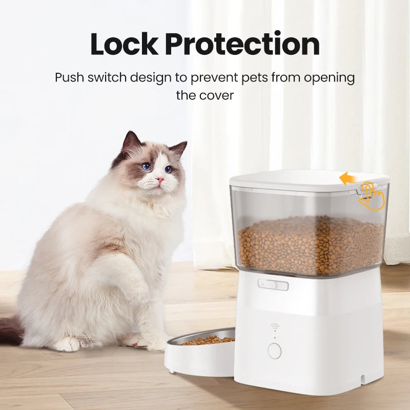ROJECO Automatic Pet Feeder for Cats & Dogs - Smart Control